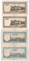 Románia 1941. 500L (2x) + 1944. 5000L + 1945. 5000L + 10.000L + 1946. 10.000L T:F,VG, az 1945. 10.00...