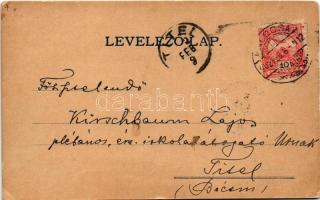 1902 Kalocsa, a kalocsai főutcán muri után, részeg humor este Holddal (EK)