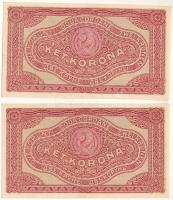 1920. 2K csillagos sorszámmal (2x) sorszámkövetők "2ab040 * 702563 - 2ab040 * 702564" T:AU...