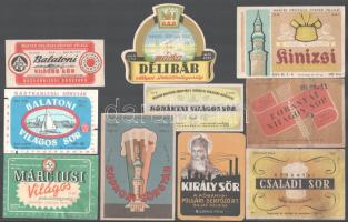 ca 1955 10 db régi sörös címke, Kőbányai, stb
