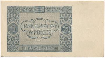 Lengyelország / Német megszállás 1941. 5Zl "AE 6576792" T:F, szép papír
Poland / German O...