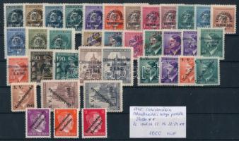 Csehszlovákia 1945 helyi kiadások a felszabadítások időszakából, összesen 34 db bélyeg