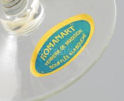Romanart francia borospohár készlet, jelzett, 6 darab, hibátlan, m: 17 cm