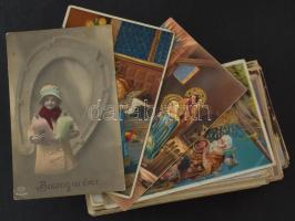 140 db RÉGI üdvözlőlap, ünnepek, művészet stb. / 140 pre-1945 greeting postcards