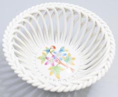 Herendi VBO mintás kosár alakú kínáló, jelzett, hibátlan, d: 12 cm