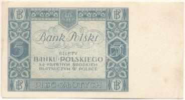 Lengyelország 1930. 5Zl "CD 6971020" T:F, szép papír
Poland 1930. 5 Złotych "CD 6971...