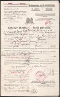1918 Az S.M.S. Barsch - Dunai Flottila hajó matrózai részére szóló nyílt parancs, ritka hajópecséttel.  Offener Befehl (Open Orders).issued by the K.u.K. MARINEDETACHEMENTKOMMANDO BUDAPEST on September 7, 1917. It orders Friedrich Müller and Gabriel Uastag to proceed from Orsova to Braila, Rumania, and report for duty on S.M.Pb. Barsch, and indicates the travel expenses each is to be paid for. Two red seals of the K.u.K. Marinedetachementkommando Budapest have been affixed, as well as one seal attesting to their departure and two others, on page 4, attesting to their arrival in Braila. The most interesting seal is a one-liner on page 2, with the handwritten notation that both men had been seen upon arrival and dated in Braila on September 11, 1917. S. M. Patrouillenboot ?BARSCH? Unlisted seal of the Kalis/Kohl type DL 1b, violet ?