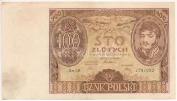 Lengyelország 1934. 100Zl "C.B. 7597083" T:F, folt, de amúgy szép papír Poland 1934. 100 Złotych "C.B. 7597083" C:F, spot, but fine paper Krause P#75