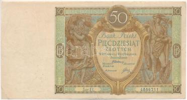 Lengyelország 1929. 50Zl "EL. 4886211" T:F, szép papír Poland 1929. 50 Zlotych "EL. 4886211" C:F, fine paper Krause P#71