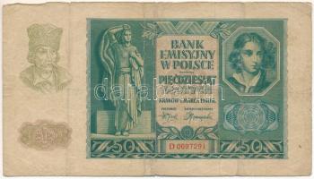 Lengyelország 1940. Német megszállás 50Zl "D 0697291" T:VG Poland 1940. German occupation 50 Złotych "D 0697291" C:VG Krause P#96