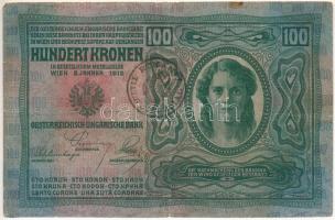 1912. 100K fekete "ROMANIA TIMBRU SPECIAL" felülbélyegzéssel a német oldalon! "1915 38769" sorszámmal T:F, kis szakadás Krause P#R9