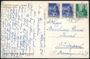 1943 Képeslap "VOLÓC - MUNKÁCS" kétnyelvű mozgóposta bélyegzéssel