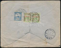 1915 Ajánlott levél Svájcba küldve, cenzúrázva, vegyes bérmentesítéssel, "PREDEAL TELEP" - "GERA"