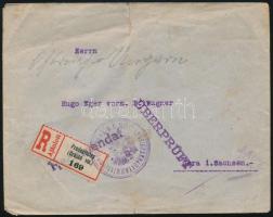 1915 Ajánlott levél Svájcba küldve, cenzúrázva, vegyes bérmentesítéssel, "PREDEAL TELEP" -...