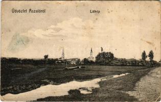 1917 Aszaló, látkép, templomok. Fogyasztási szövetkezet kiadása (EK)