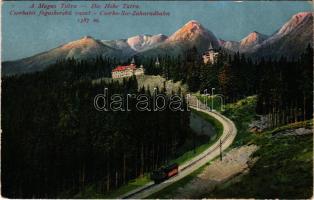 1918 Tátra, Magas-Tátra, Vysoké Tatry; Fogaskerekű vasút a Csorba tóhoz / Zahnradbahn zum Csorbasee / cogwheel railway (kopott élek / worn edges)