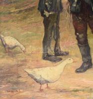 Gebauer Ernő (1892-1962): Zenélő társaság. Olaj, vászon. Jelezve balra lent. 70×100 cm