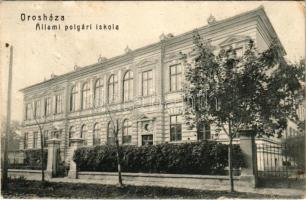 1909 Orosháza, Állami polgári iskola. G. Szabó Lajos kiadása (b)