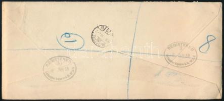 1938 Ajánlott levél 6 klf bélyeggel / Registered cover