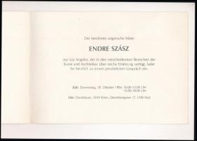Szász Endre (1926-2003): Női portré. Nyomat, papír. Jelzettt. Szász Endre autográf ajánlásával, 1984...