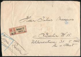 1927 Ajánlott expressz levél 27 db bélyeggel bérmentesítve Berlinbe / Registered express cover to Be...