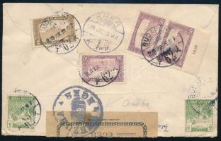 1920 Cenzúrázott ajánlott levél 6 db bélyeggel / Censored registered cover