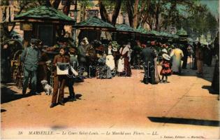 Marseille, Le Cours Saint-Louis, Le Marché aux Fleurs. I. Cassan / flower market (EK)
