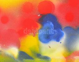 Csámpai Rozi (1956-): Áramlás (cím nélkül). Akril, vászon. Jelezve jobbra lent. 30×30 cm