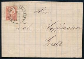 1873 Réznyomat 5kr képbe fogazva levélen / on cover "KARLOVAC-KARLSTADT"