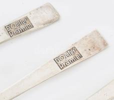 Antik Dr. Oetker's Pramie! teás kanál szett, jelzett, kopott, 6 darab, h: 14 cm