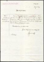 1916 Az S.M.Pb. Fogas (ex "I") - Dunai Flottila hajó részére szóló hajóparancs hajópecséttel  Handwritten Boat Order No. 5, dated in Russe, March 18, 1916. S.M. Patrouillenboot "Fogas" Kalis/Kohl No. 3 [type DL 1b] reddish violet