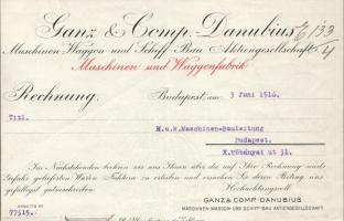 1916 Az S.M.Pb. Lachs és Stör - Dunai Flottila hajók: Számla, nagyon ritka hajópecséttekkel

Invoi...