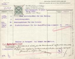 1916 Az S.M.Pb. Lachs és Stör - Dunai Flottila hajók: Számla, nagyon ritka hajópecséttekkel

Invoi...