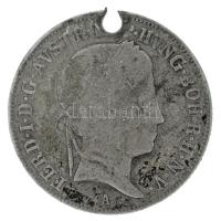 Ausztria 1848A 20kr Ag "I. Ferdinánd" T:VF patina, lyuk Austria 1848A 20 Kreuzer Ag "Ferdinand I" C:VF patina, hole Krause KM#2208