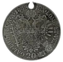 Ausztria 1848A 20kr Ag "I. Ferdinánd" T:VF patina, lyuk
Austria 1848A 20 Kreuzer Ag "...
