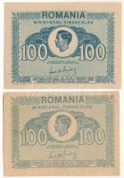 Románia 1945. 100L (2xklf: halvány nyomat + normál) T:AU, F szép papír Romania 1945. 100 Lei (2xdiff: light printing + normal) C:AU, F fine paper Krause P#78