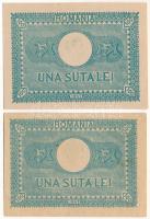 Románia 1945. 100L (2xklf: halvány nyomat + normál) T:AU, F szép papír
Romania 1945. 100 Lei (2xdif...