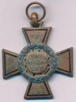 1942. "Tűzkereszt II. fokozata" bronzozott hadifém kitüntetés mellszalag nélkül T:VF,F oxidáció, bronzozás kopott Hungary 1942. "Fire Cross, 2nd Class" bronze plated war metal decoration without ribbon C:VF,F corrosion, bronze plate worn NMK 447.