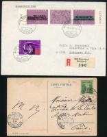 Svájc 10 db küldemény + bélyegek, közte 2 kisív / Switzerland small lot: covers and stamps