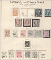 Ausztria Levant 1867-1909 70 db bélyeg 6 db előnyomott albumlapon