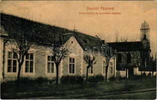 1907 Pásztó, Hampl kastély és Szentlélek kápolna. Hollósi Gyula kiadása (W.L. ?) (Rb)