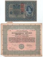 1884. Budapest "Magyar Jelzálog-Hitelbank" nyeremény-kötvénye 100Ft-ról bélyegzéssel, szár...