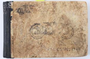 ca 1958 Csepel 125/49 motorkerékpár használati és kezelési utasítása, ábrákkal, 144p Egészvászon kötésben kopott borítóval