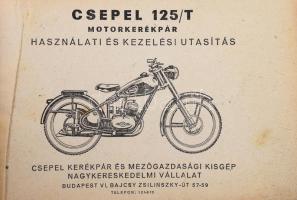 ca 1958 Csepel 125/49 motorkerékpár használati és kezelési utasítása, ábrákkal, 144p Egészvászon köt...