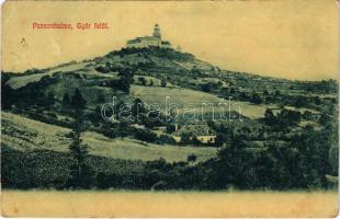 1908 Pannonhalma, látkép Győr felől, Bencés apátság. W.L. 2000. (EM)