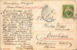 1908 Pannonhalma, látkép Győr felől, Bencés apátság. W.L. 2000. (EM)