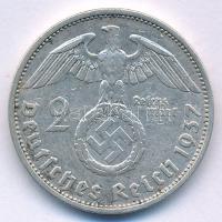 Német Harmadik Birodalom 1937F 2M Ag "Hindenburg" T:XF patina German Third Reich 1937F 2 Reichsmark Ag "Hindenburg" C:XF patina Krause KM#93