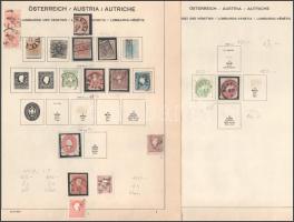 Ausztria - Lombardia és Velence 1850-1863 19 db bélyeg, közte függőleges pár 2 db előnyomott albumlapon