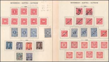 Ausztria portó 1899-1951 20 db kiadás, közte hiányosak, összesen 229 db klf bélyeg, 12 db előnyomott...