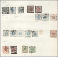 Ausztria 1853-1890 18 db Hírlapilleték bélyeg albumlapon